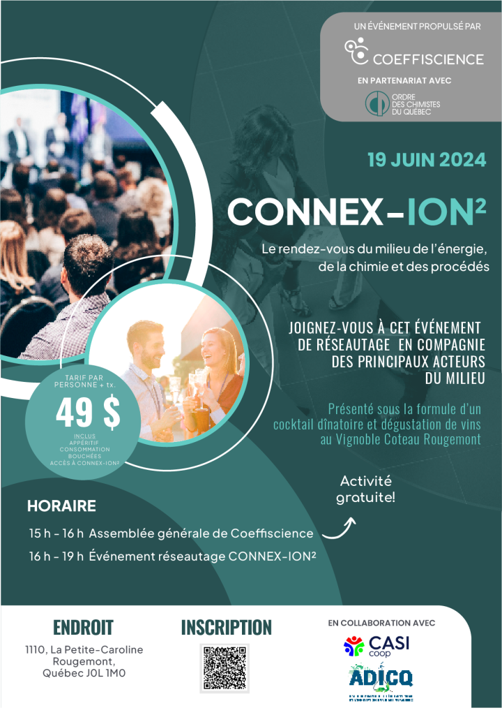Invitation à CONNEX-ION, un événement réseautage pour l'industrie de la chimie