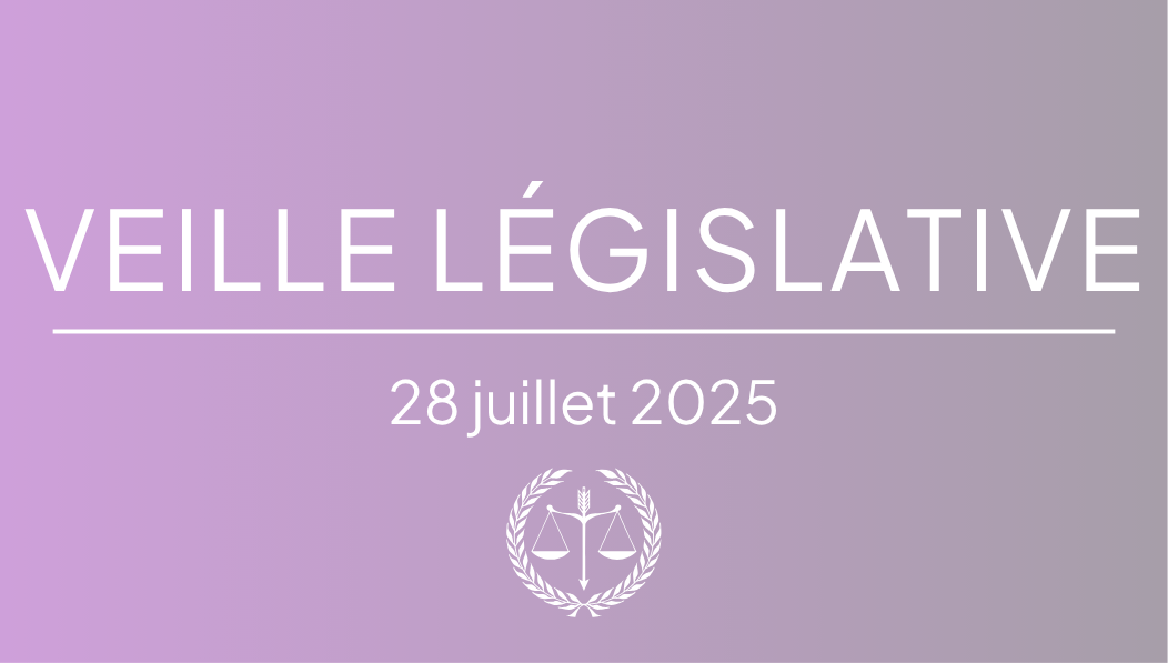 Veille législative du 28 juillet 2025